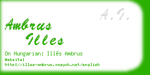 ambrus illes business card